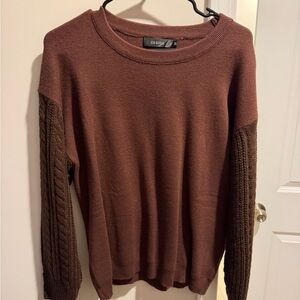 Zesica Women’s Brown Crew Neck Sweater